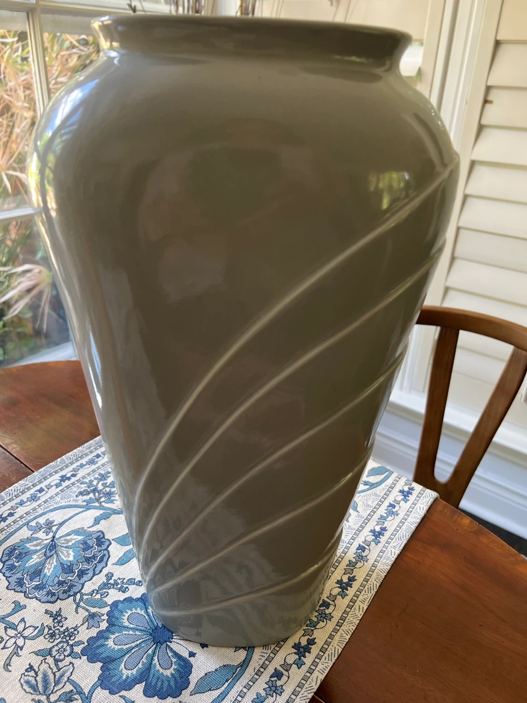 Large Grey Ceramic Vase,