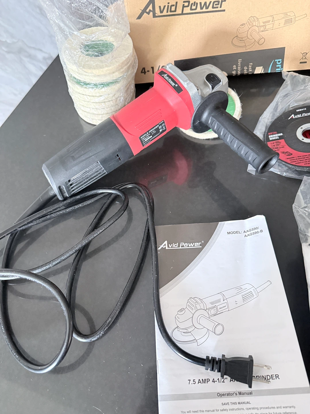 Avid Power 7.5 Amp 4-1/2" Angle Grinder with Accessories - photo 2