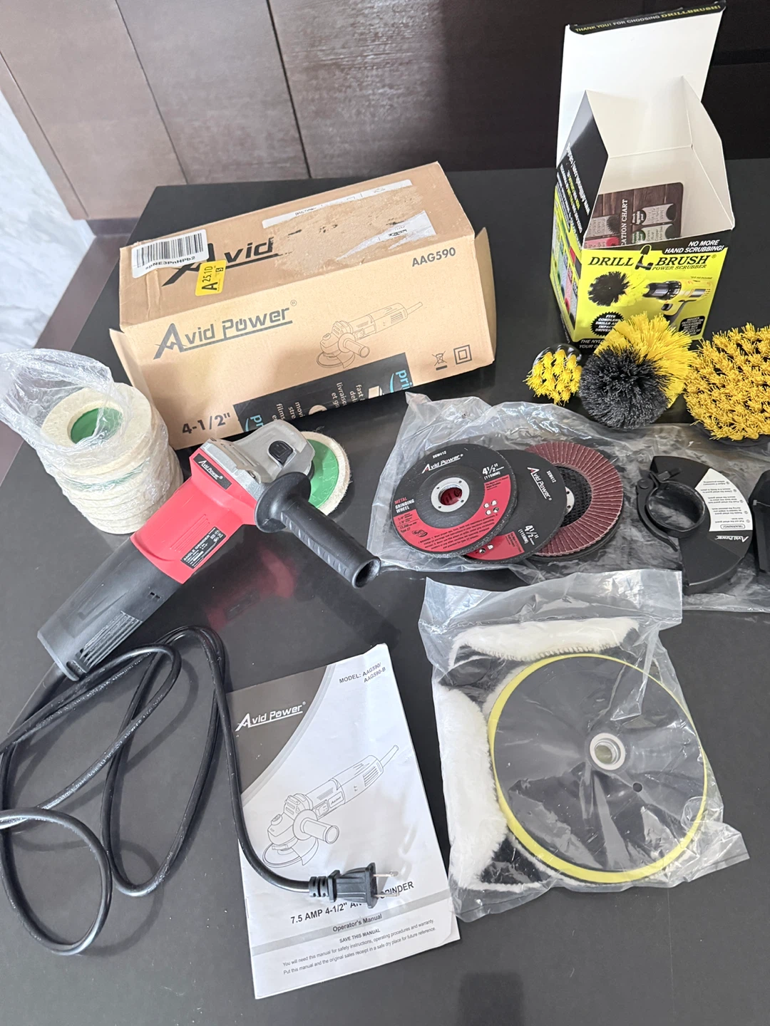 Avid Power 7.5 Amp 4-1/2" Angle Grinder with Accessories
