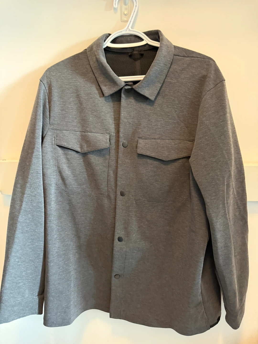 Lululemon Men’s Gridliner Fleece Overshirt Large Heathered Black
