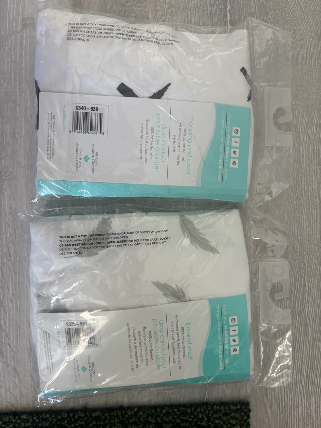 Kushies Bassinet Sheet & Changing Pad Cover Set - photo 4