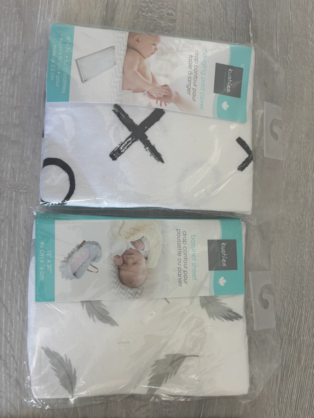 Kushies Bassinet Sheet & Changing Pad Cover Set