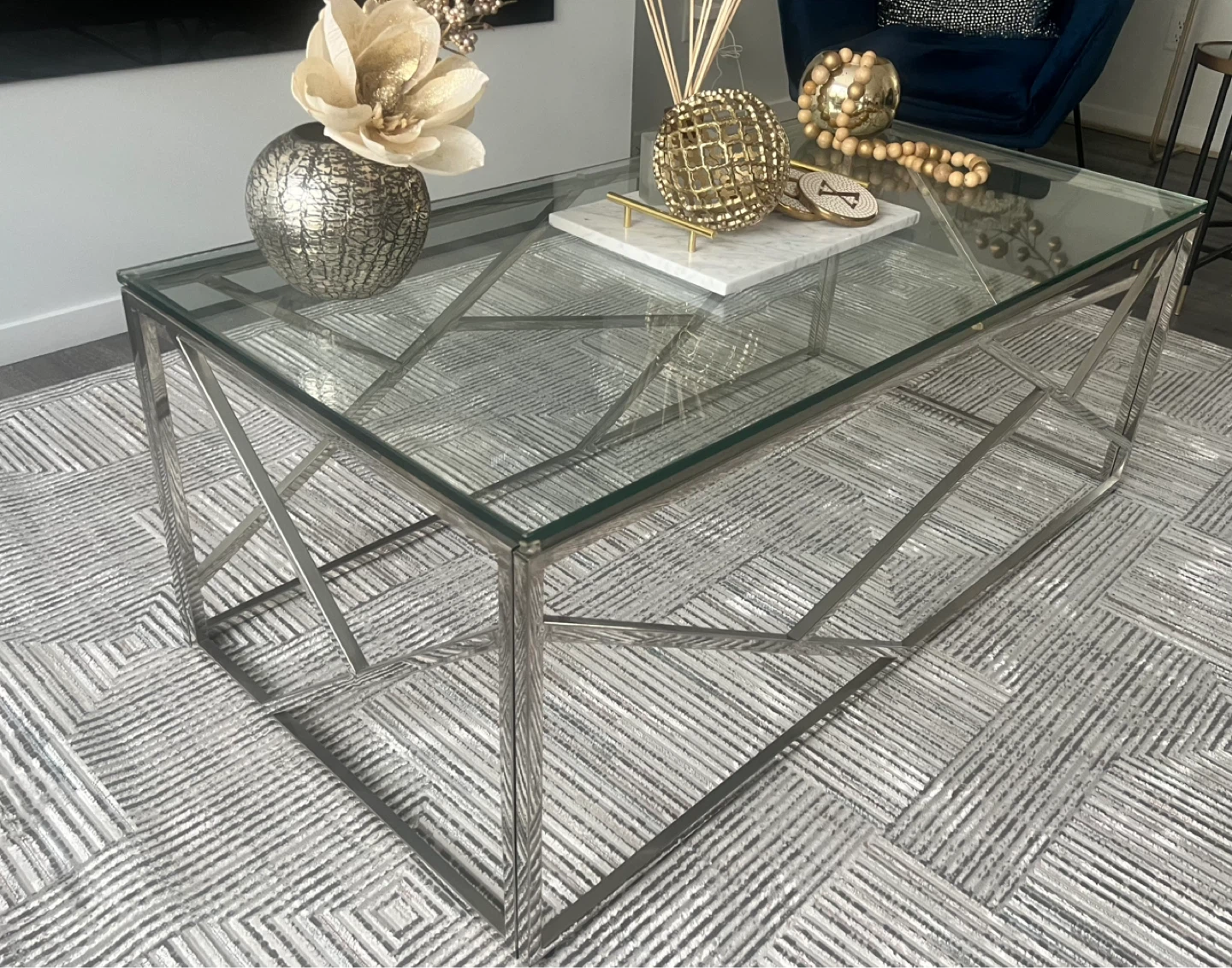 Glass and Chrome Coffee Table