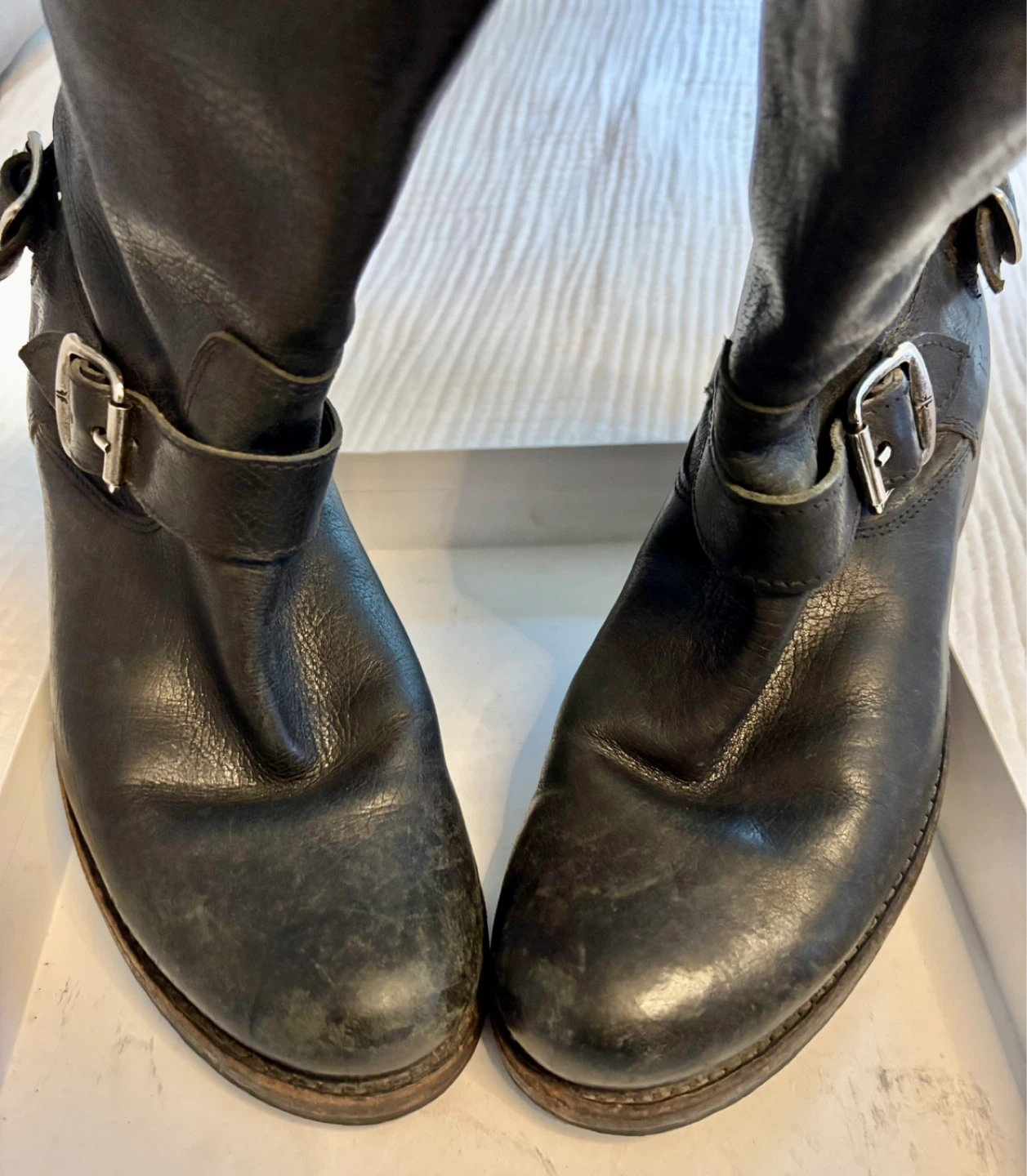 Frye Black Leather Motorcycle Boots - photo 5
