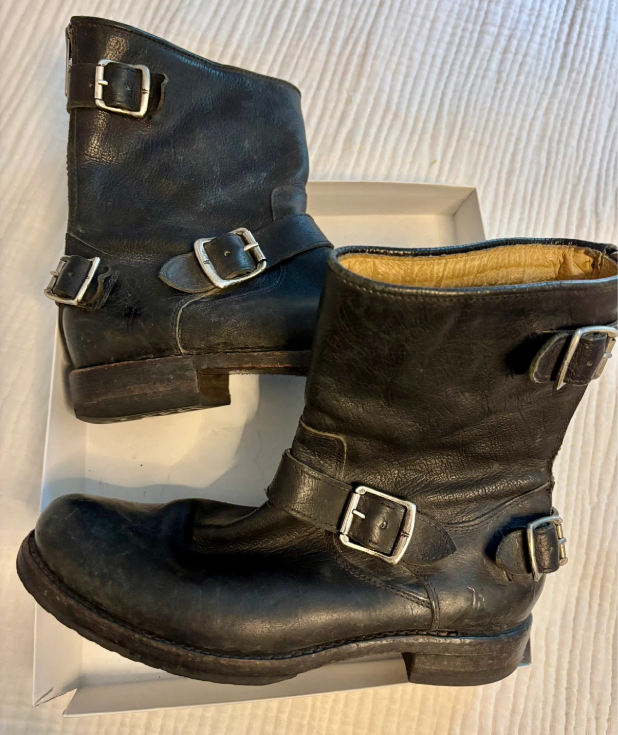 Frye Black Leather Motorcycle Boots - photo 3