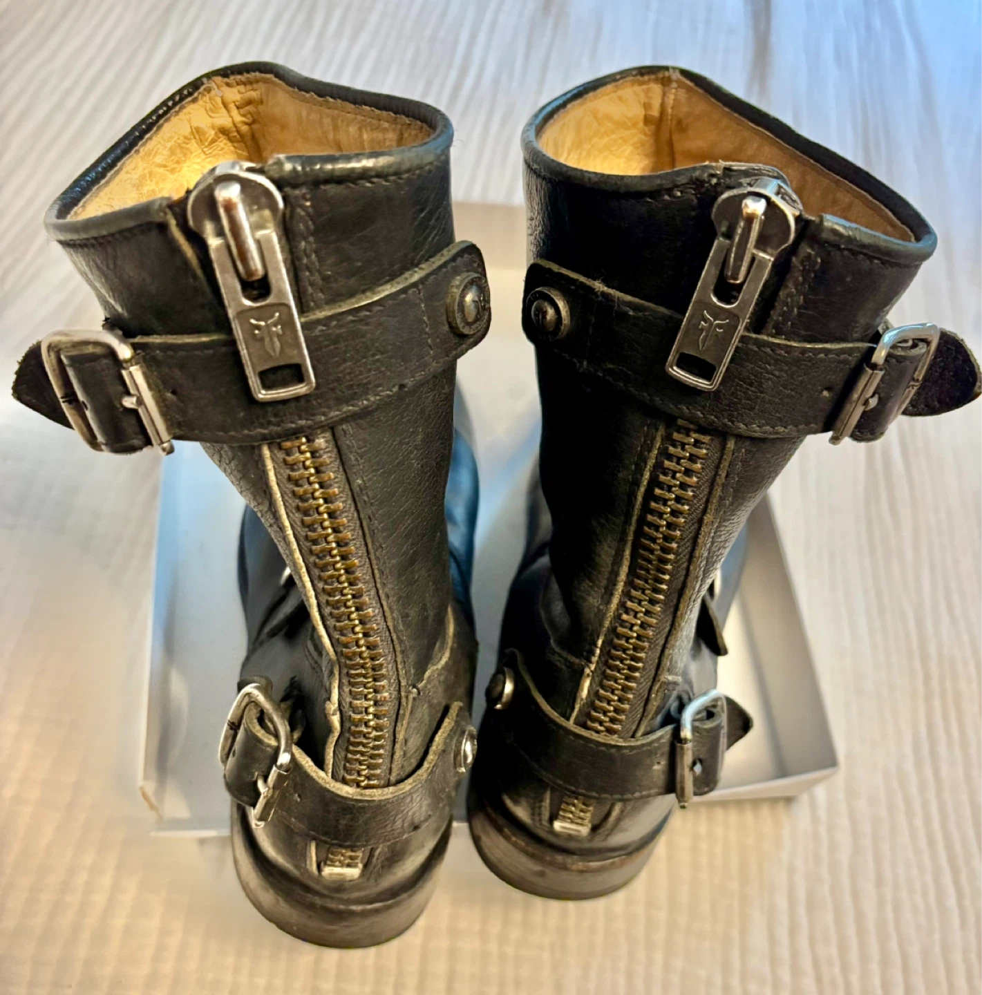 Frye Black Leather Motorcycle Boots - photo 4