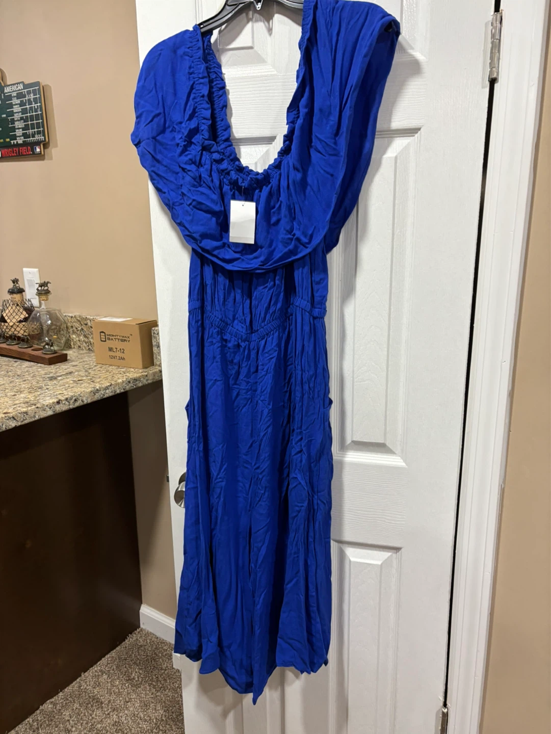 Soprano Royal Blue Off-the-Shoulder Maxi Dress 1X Large