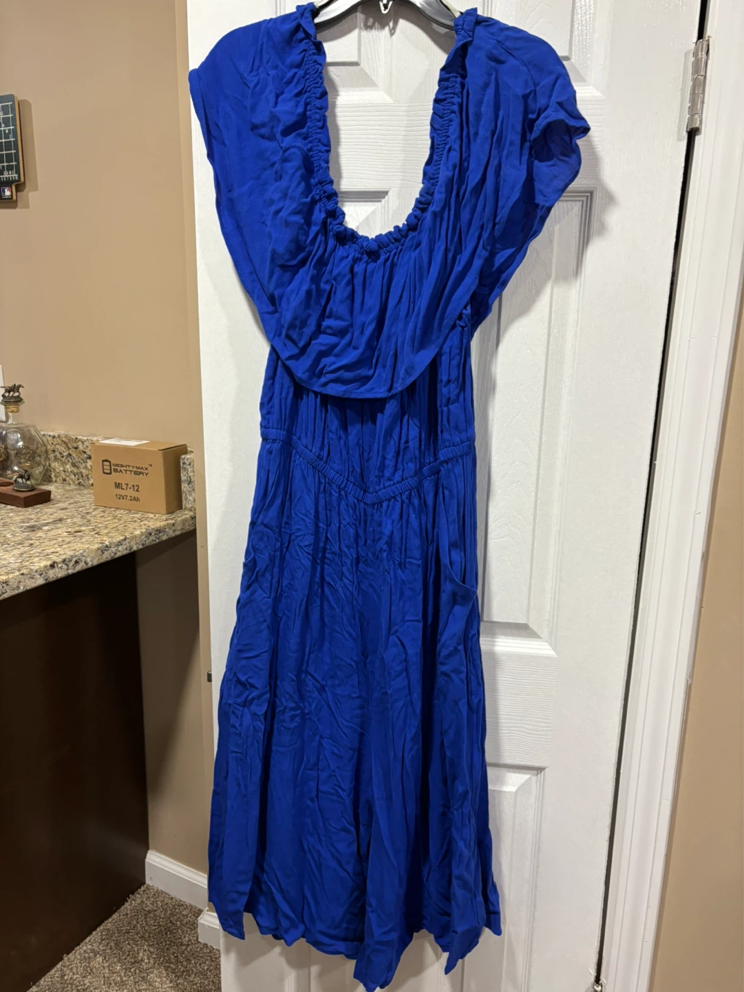 Soprano Royal Blue Off-the-Shoulder Maxi Dress 1X Large - photo 2