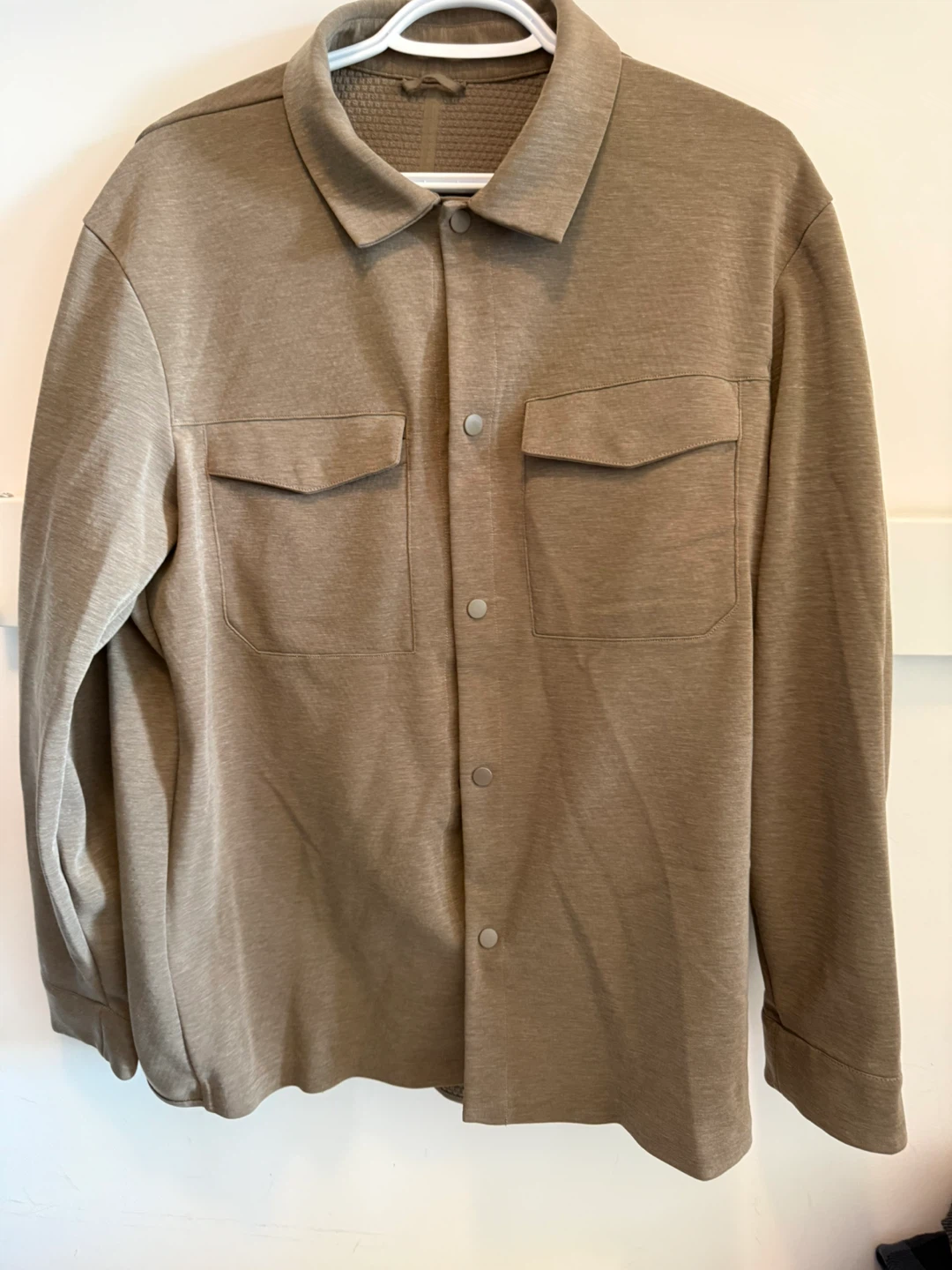Lululemon Men’s Gridliner Fleece Overshirt Large Nomad Brown
