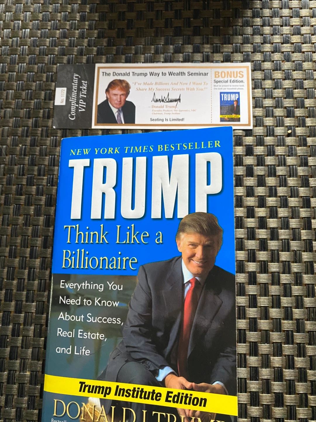 Trump Think Like a Billionaire Book and VIP Ticket