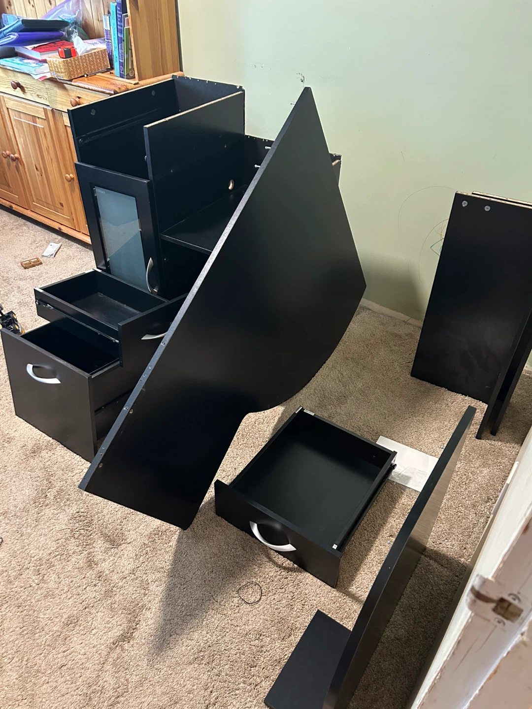 Black L-Shaped Corner Desk - photo 4