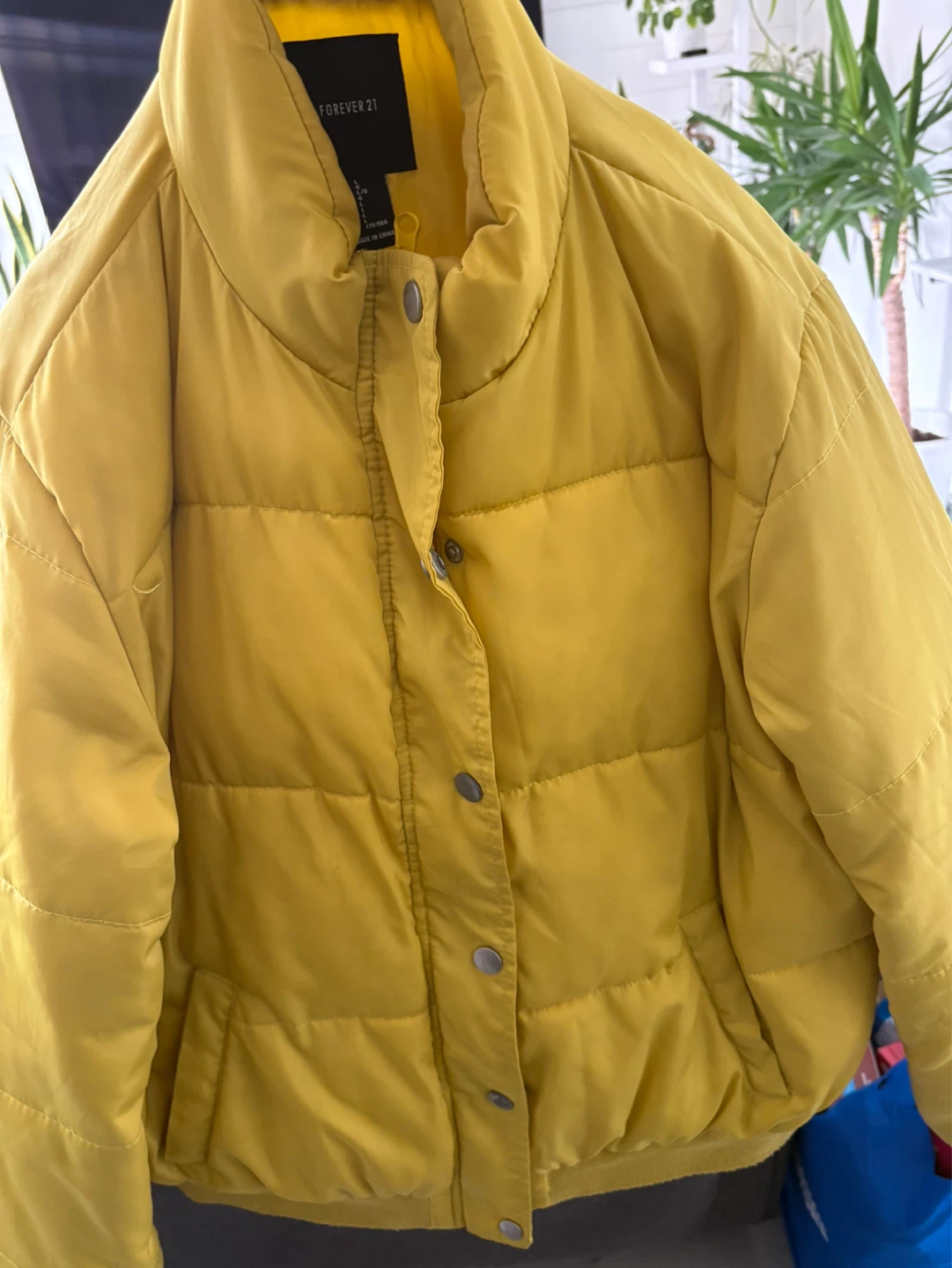 Forever 21 Puffer Jacket - Yellow