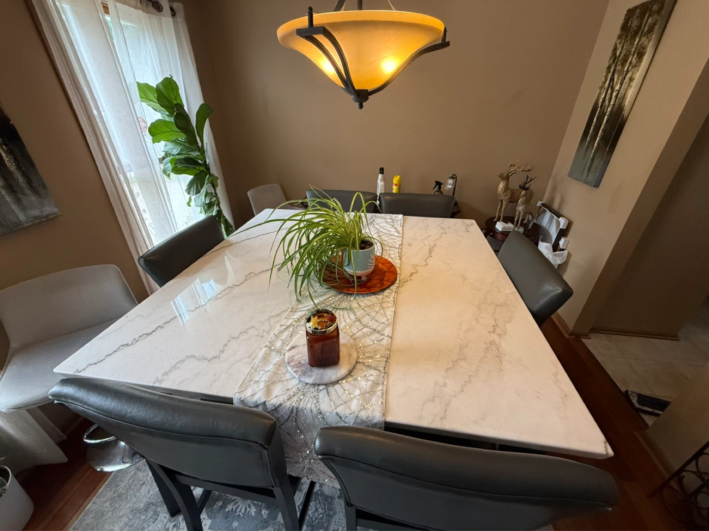 Real Marble Dinning room Set 6 chairs