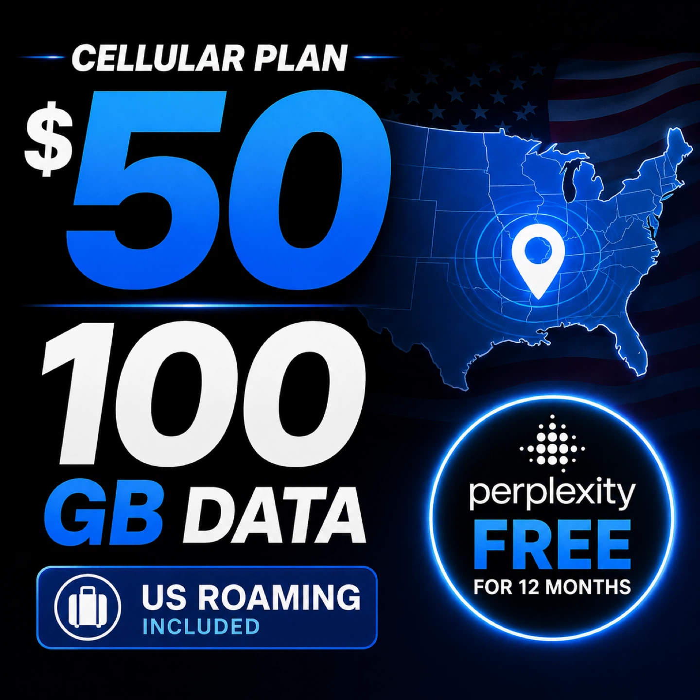 US roaming + 100 GB