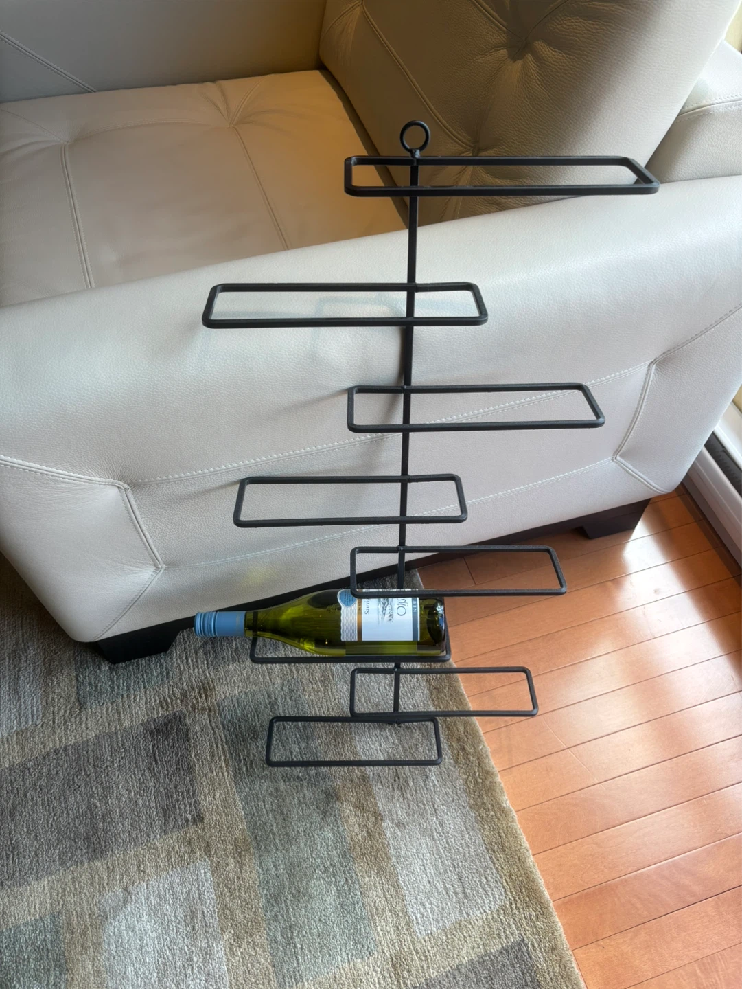 Black Metal Wine Rack wall mount 6-8 burkes - photo 4