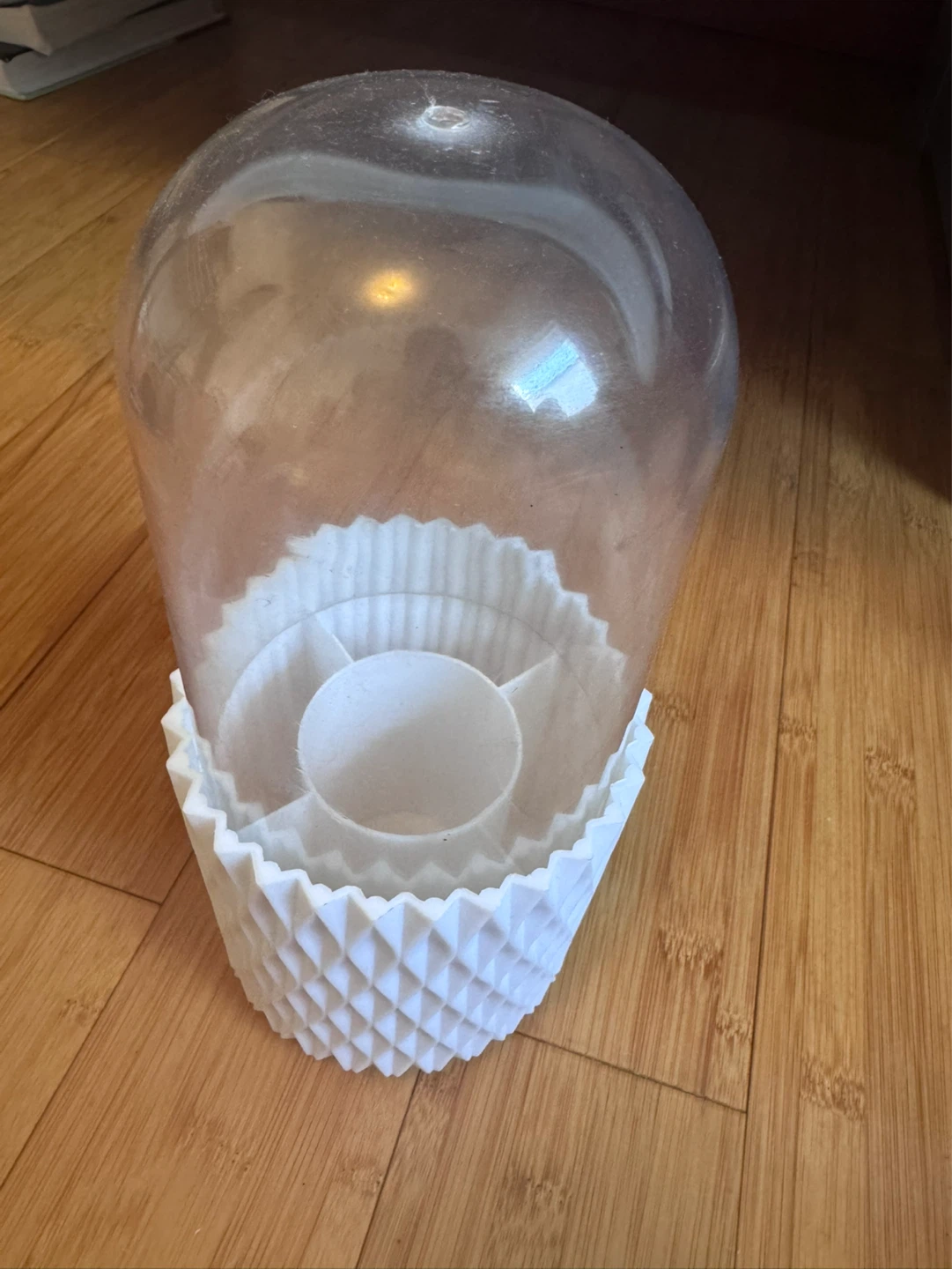 Revolving White Makeup Holder with Dome