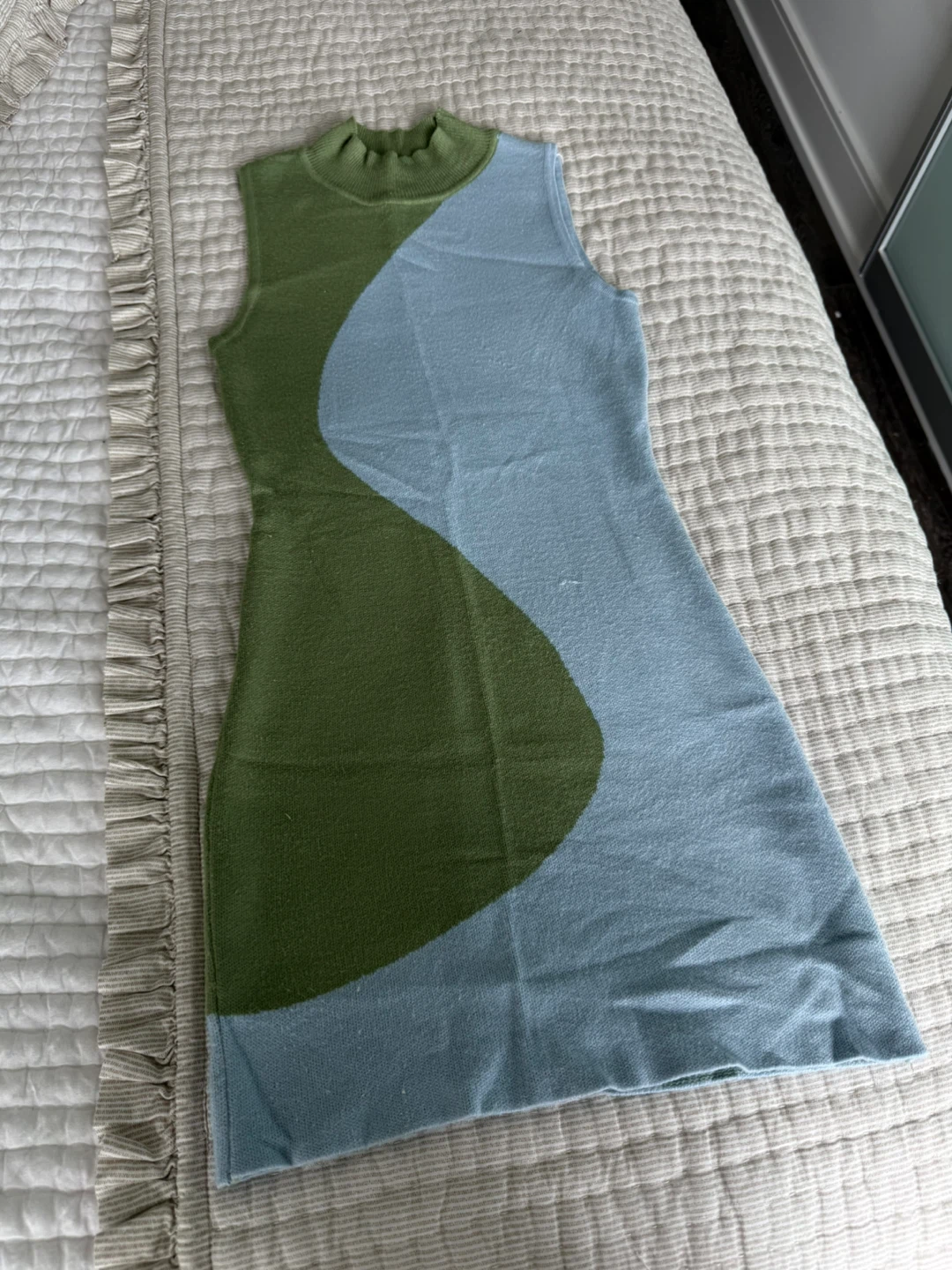 Sleeveless Knit Dress - Blue and Green - photo 2