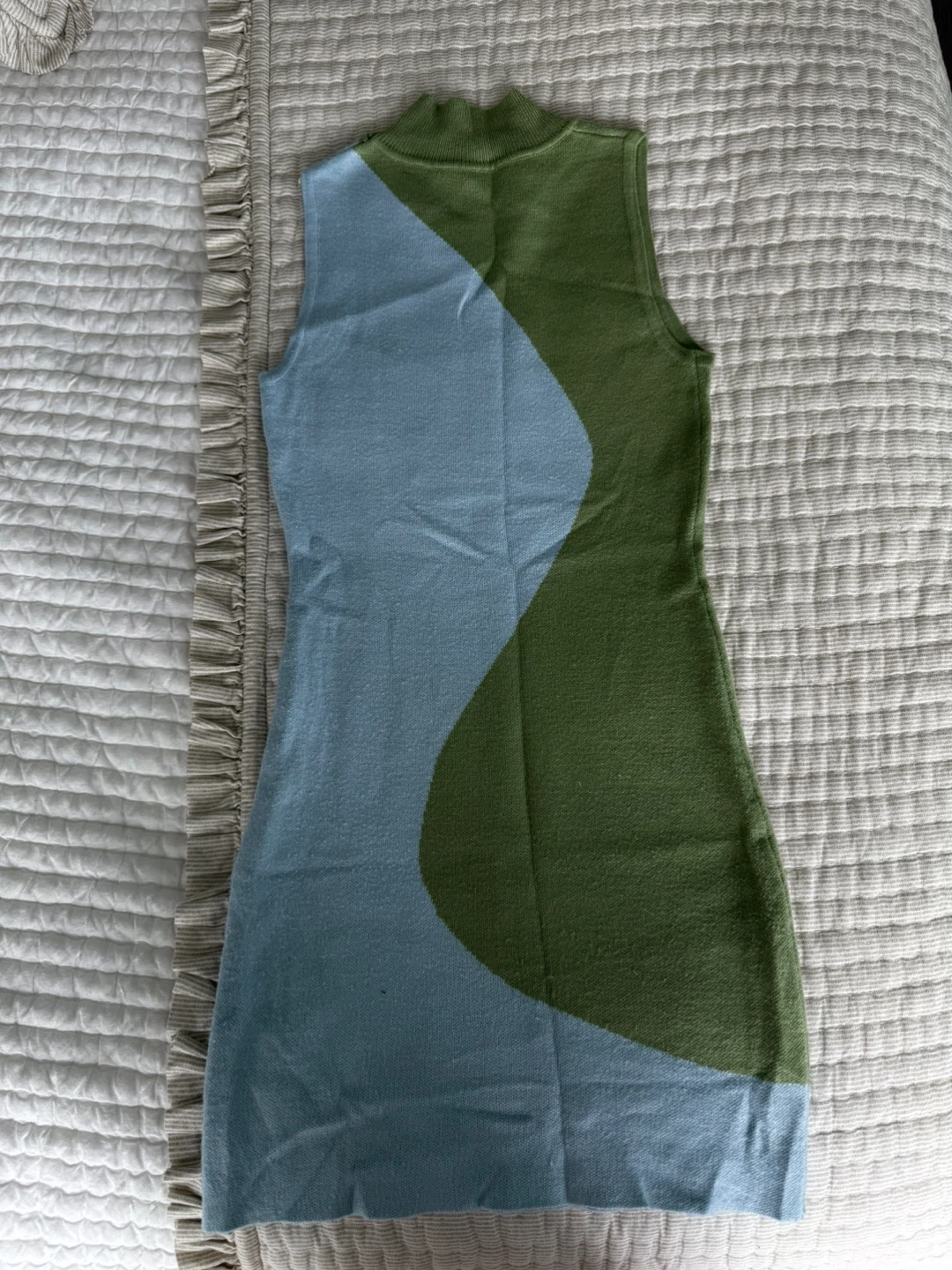 Sleeveless Knit Dress - Blue and Green - photo 4