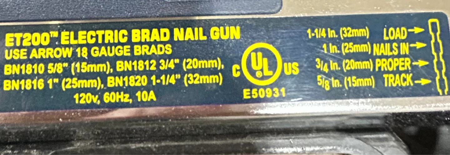 Arrow Electric Brad Nail Gun Kit ET200 - photo 5