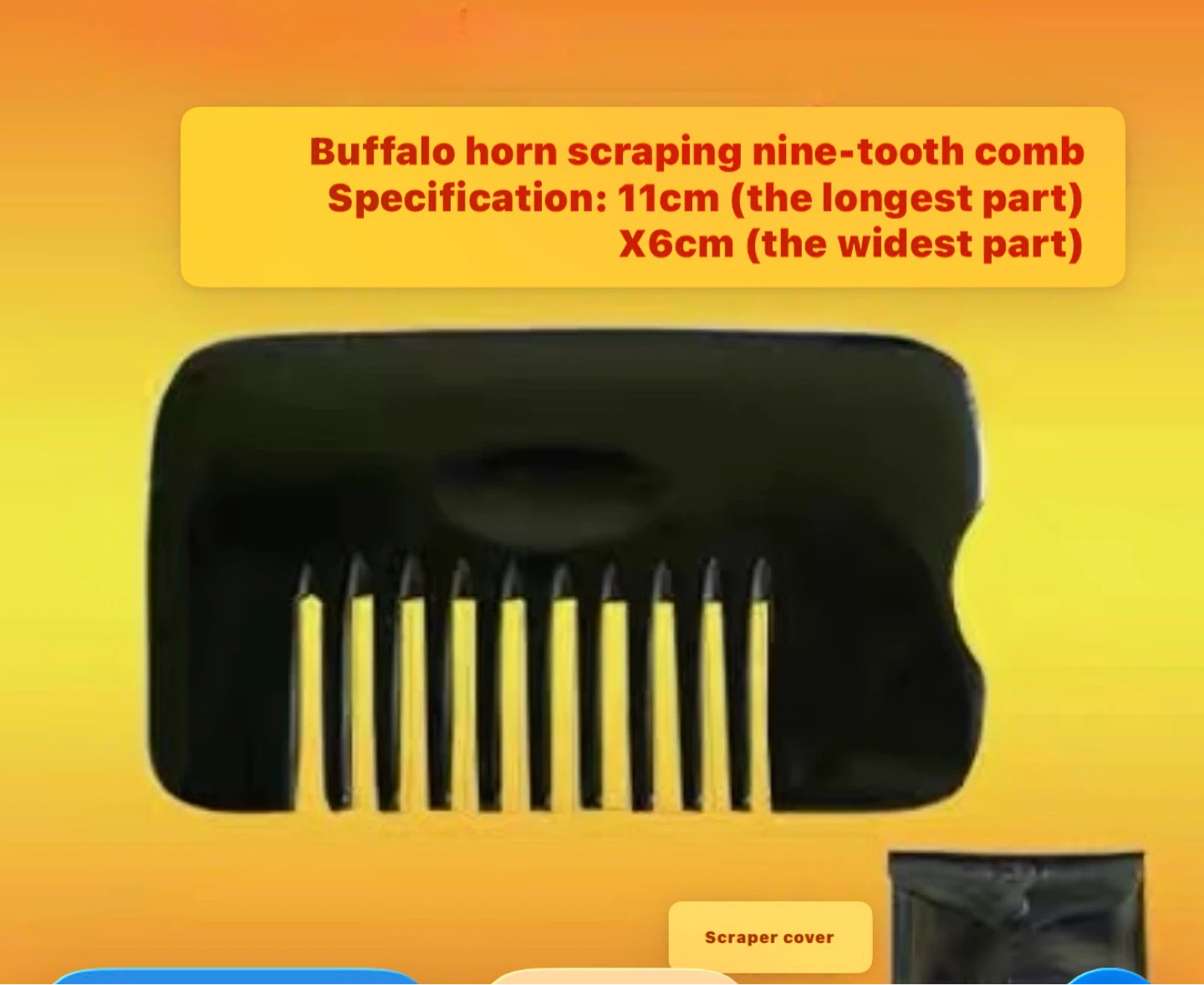 Buffalo Horn Nine-Tooth Comb and Scraper - photo 4
