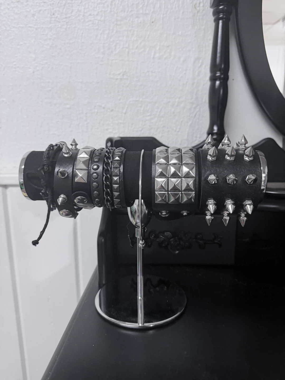 Goth Punk Spiked Studded Bracelet Set