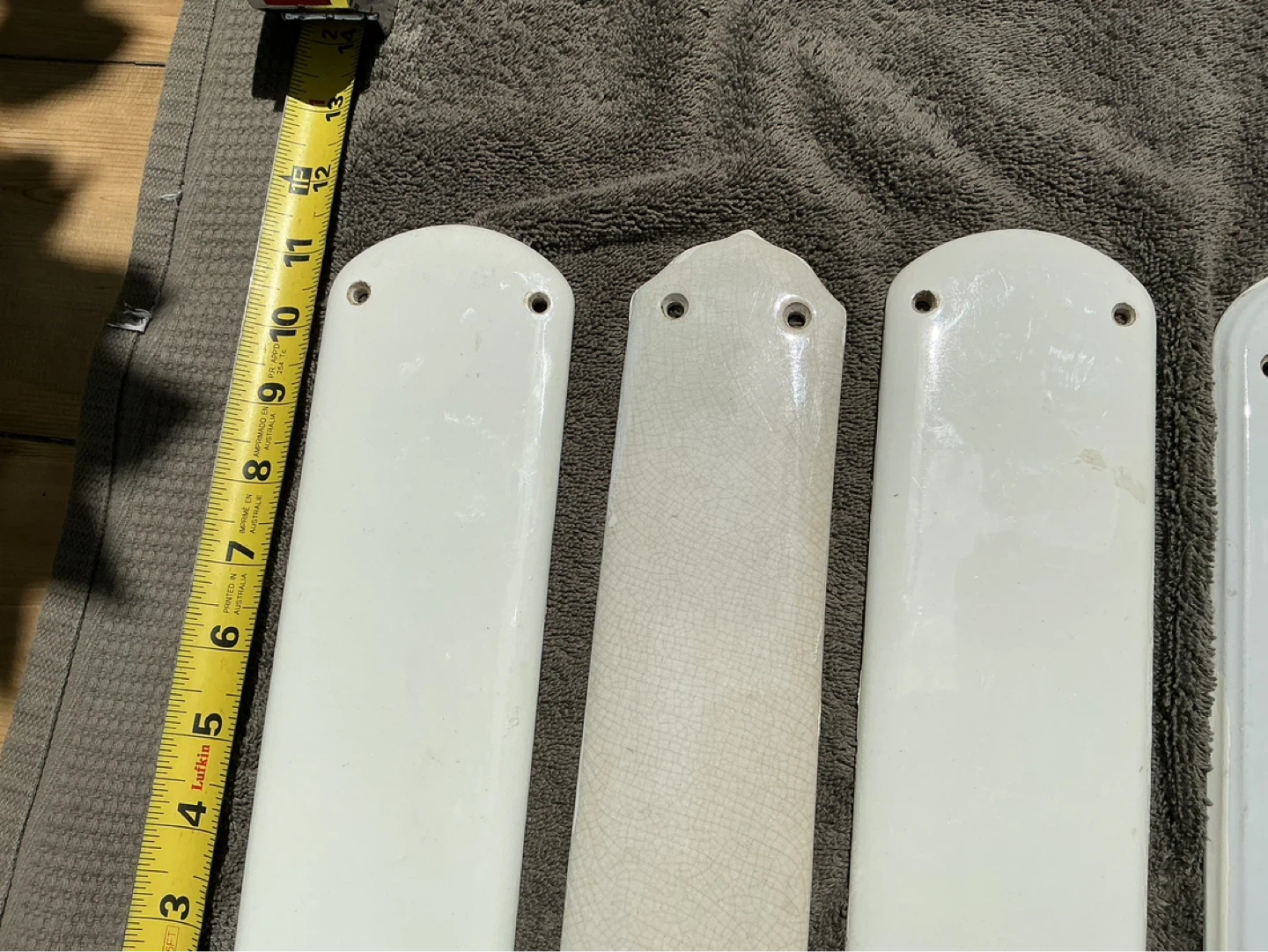 5 Antique Porcelain All White Door Pushes ! - photo 2