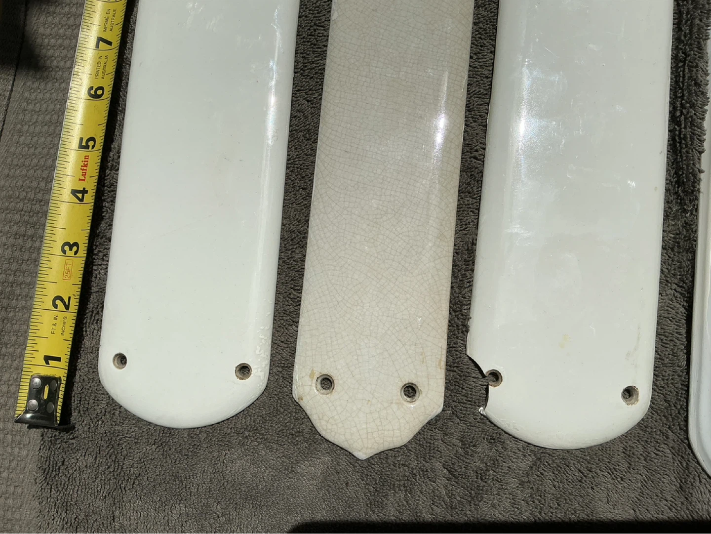 5 Antique Porcelain All White Door Pushes ! - photo 3