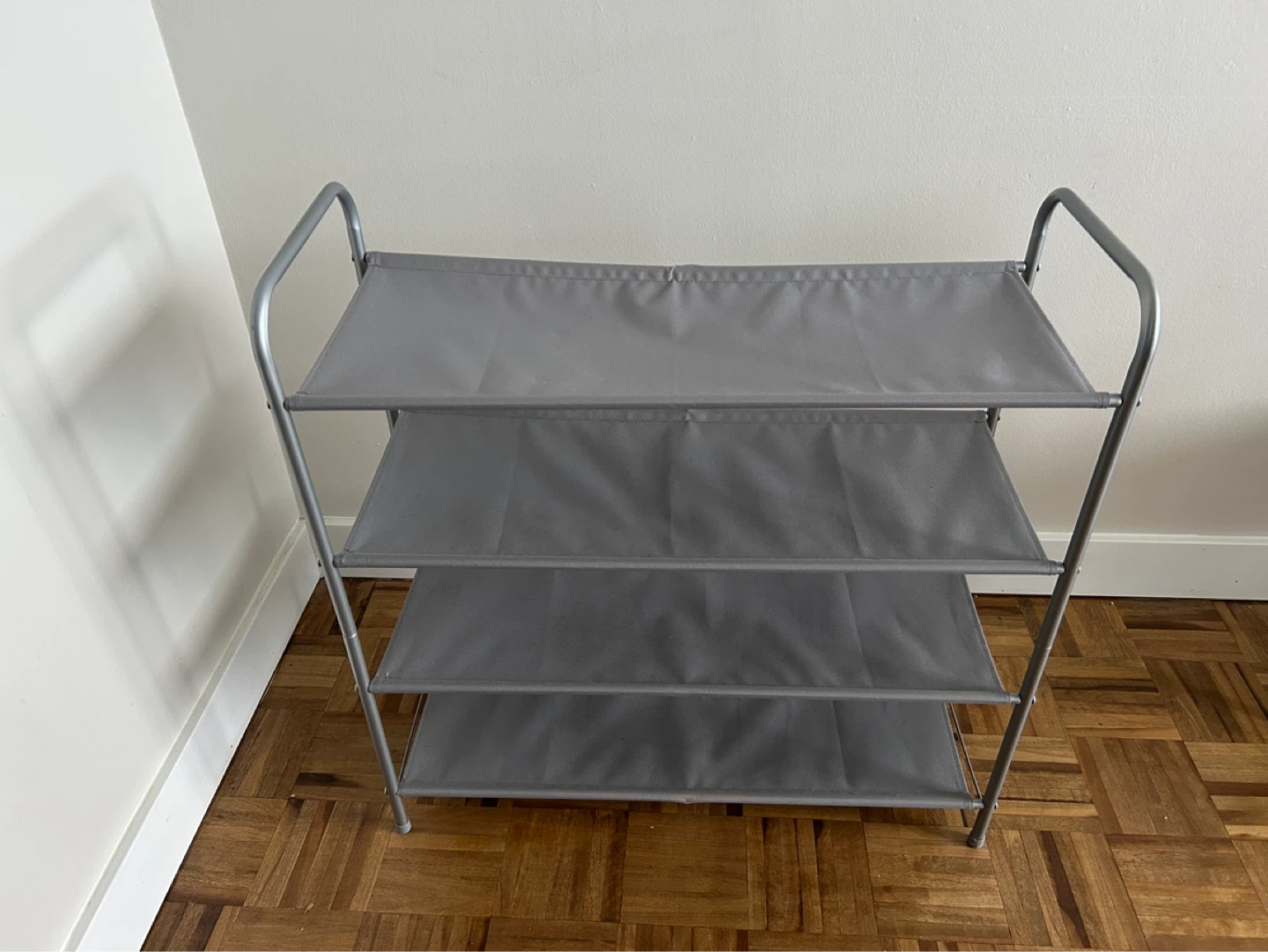 Grey 4-Tier Shoe Rack