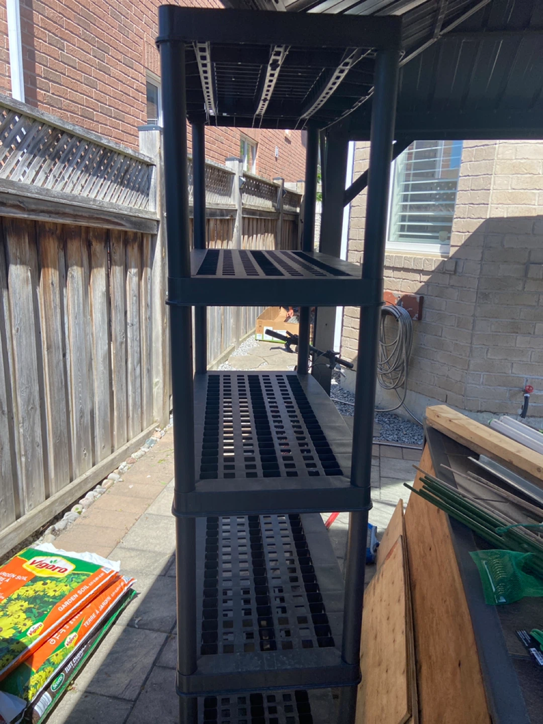 Black Plastic Storage Shelving Unit