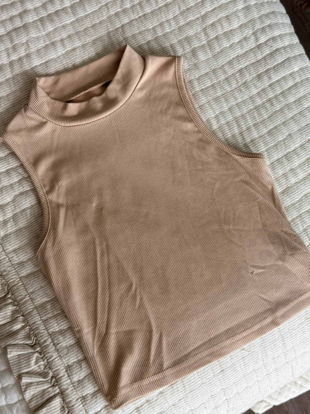 Ribbed Mock Neck Sleeveless Top - photo 2