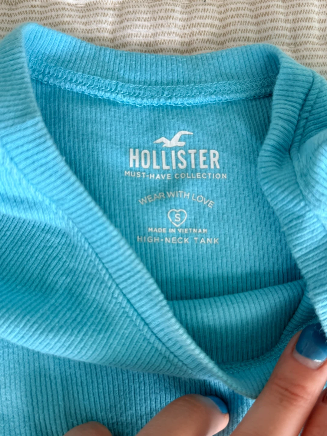 Hollister High-Neck Tank Top - Blue - Size S - photo 2
