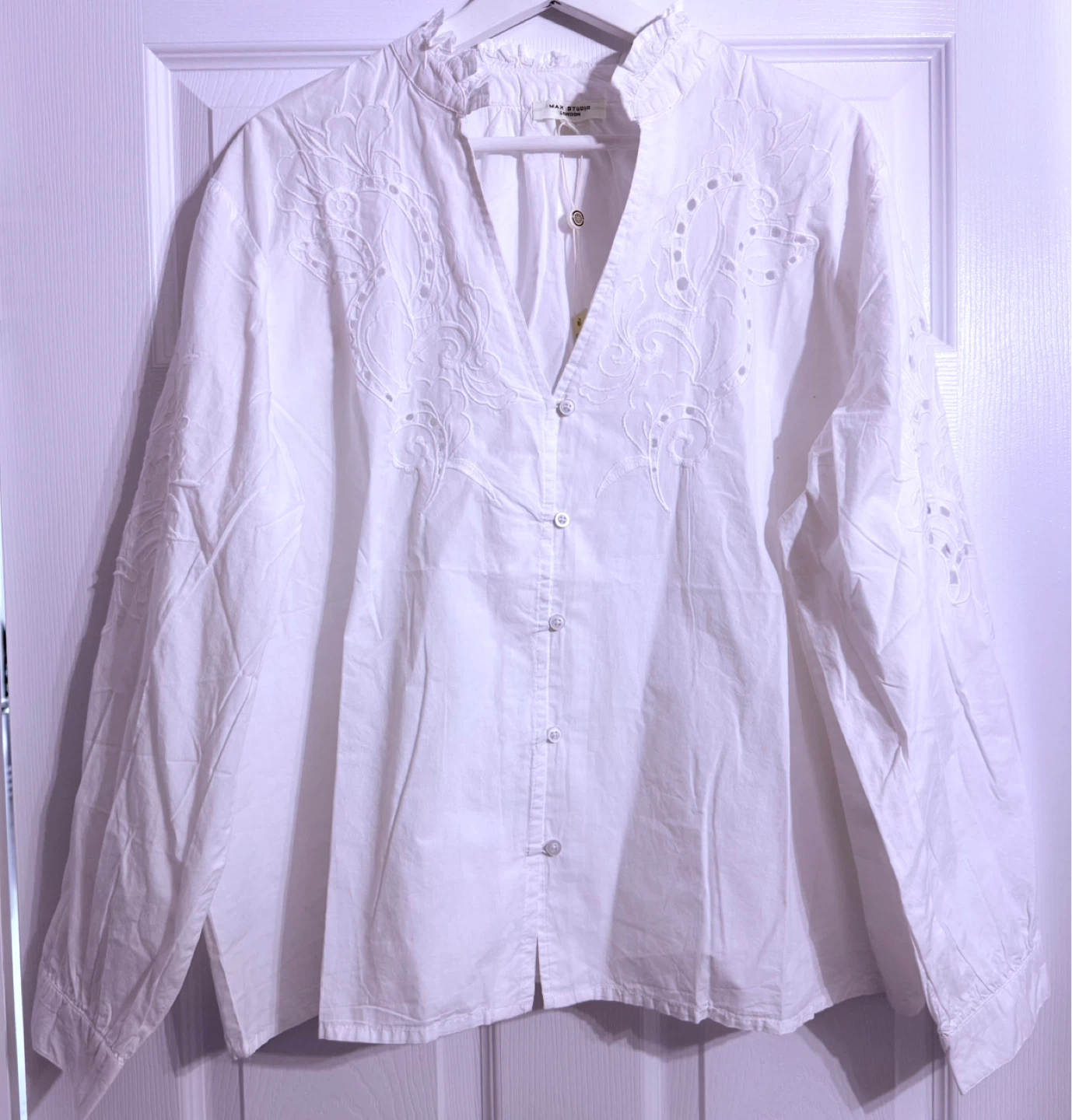 Max Studio London White Embroidered Blouse - photo 2