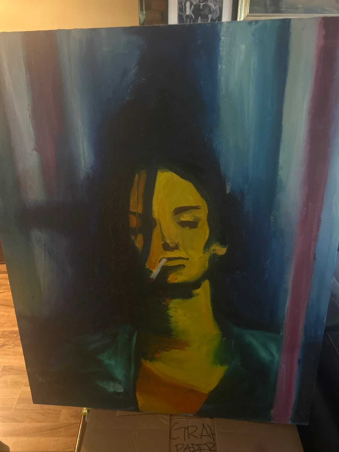 Original Painting of Wynona Ryder Smoking