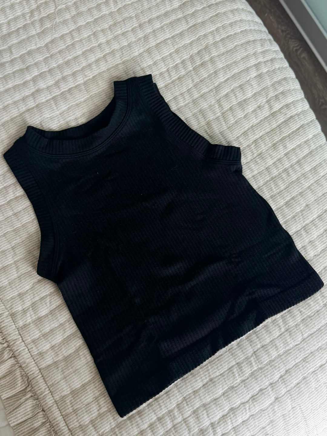 Black Ribbed Tank Top S/M - photo 2