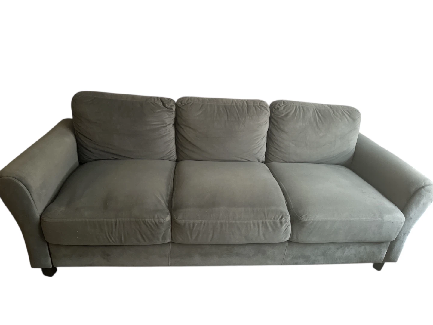 Gray Suede Sofa and Loveseat Set - photo 2