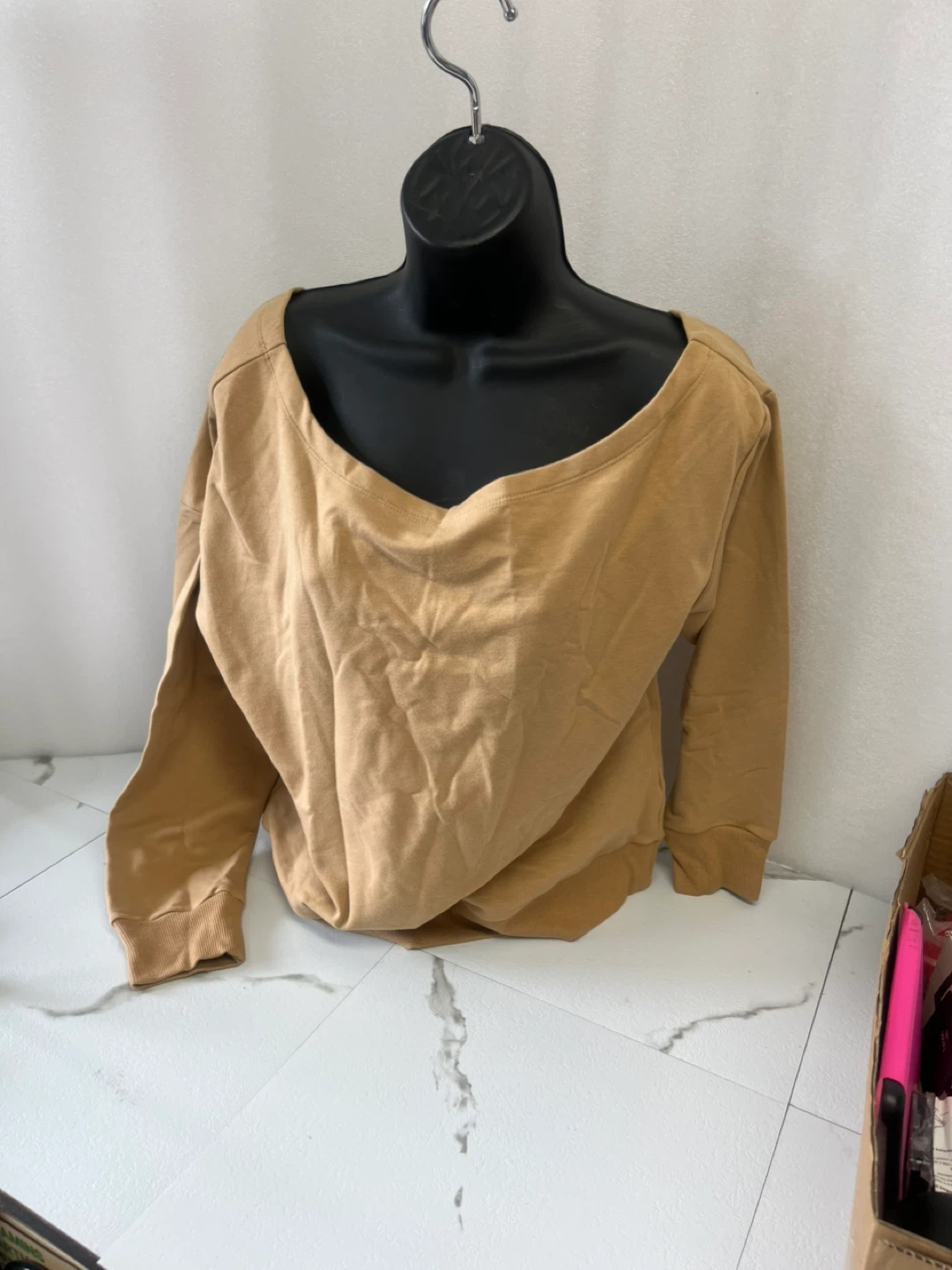 Daily Ritual Off-the-Shoulder Sweatshirt - Size M