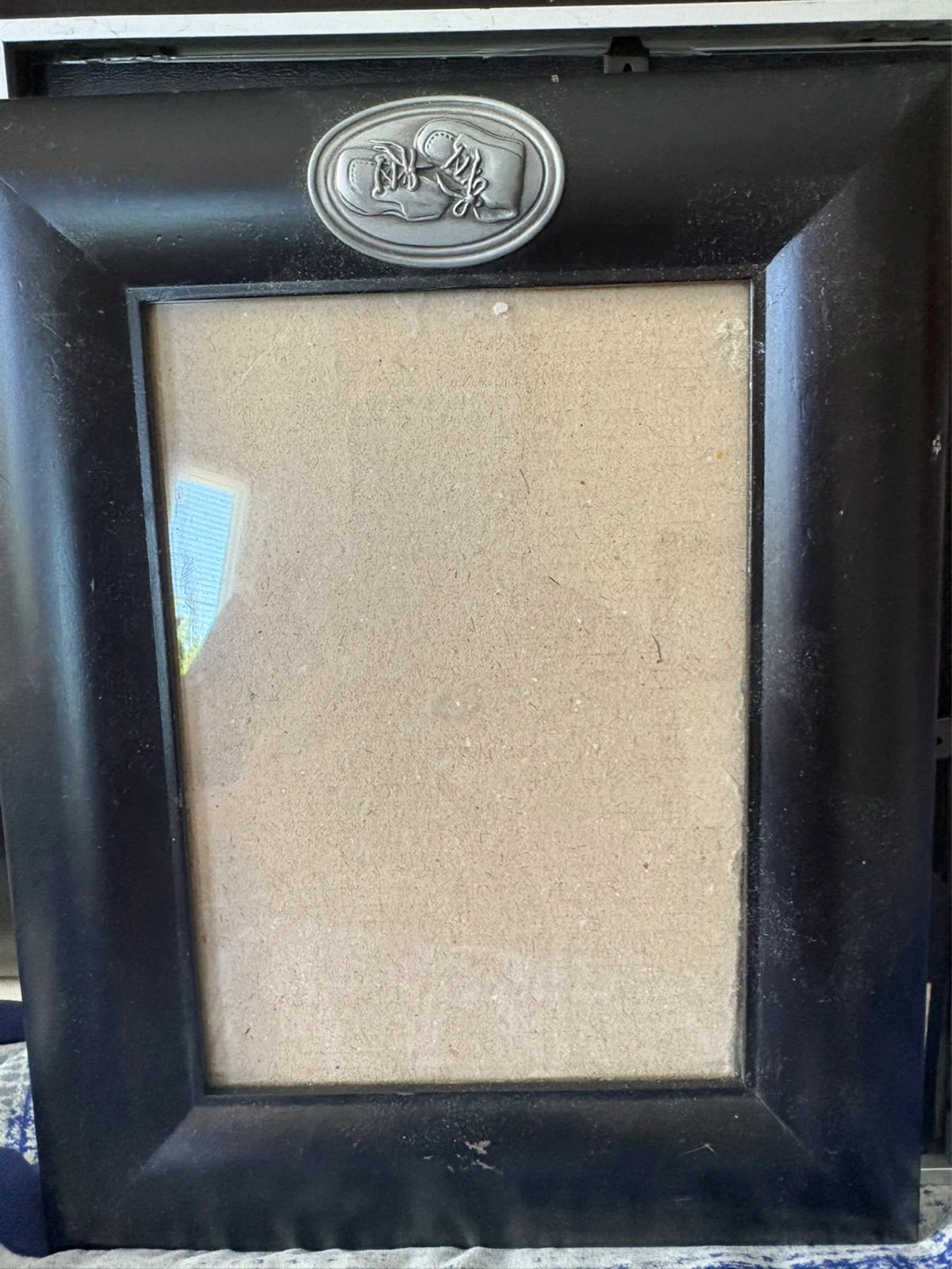 Black Photo Frame with Baby Bootie Embellishment