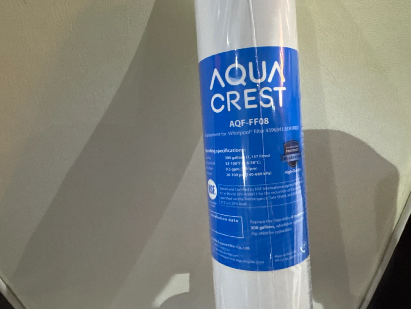 AQUACREST AQF-FF08 Refrigerator Water Filter (2 Pack)