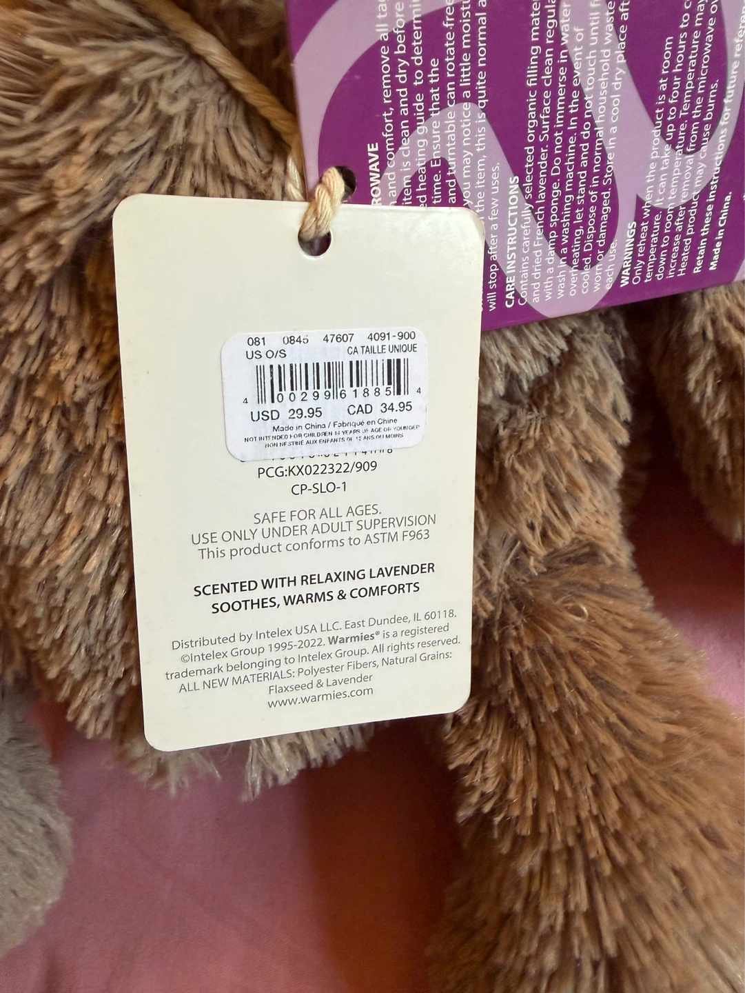 Warmies Plush Sloth - Scented with Lavender - photo 4