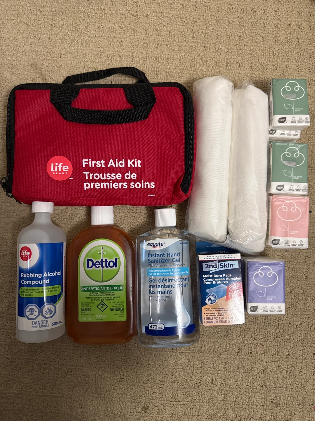 Life Brand First Aid Kit with Antiseptics and Hand Sanitizer