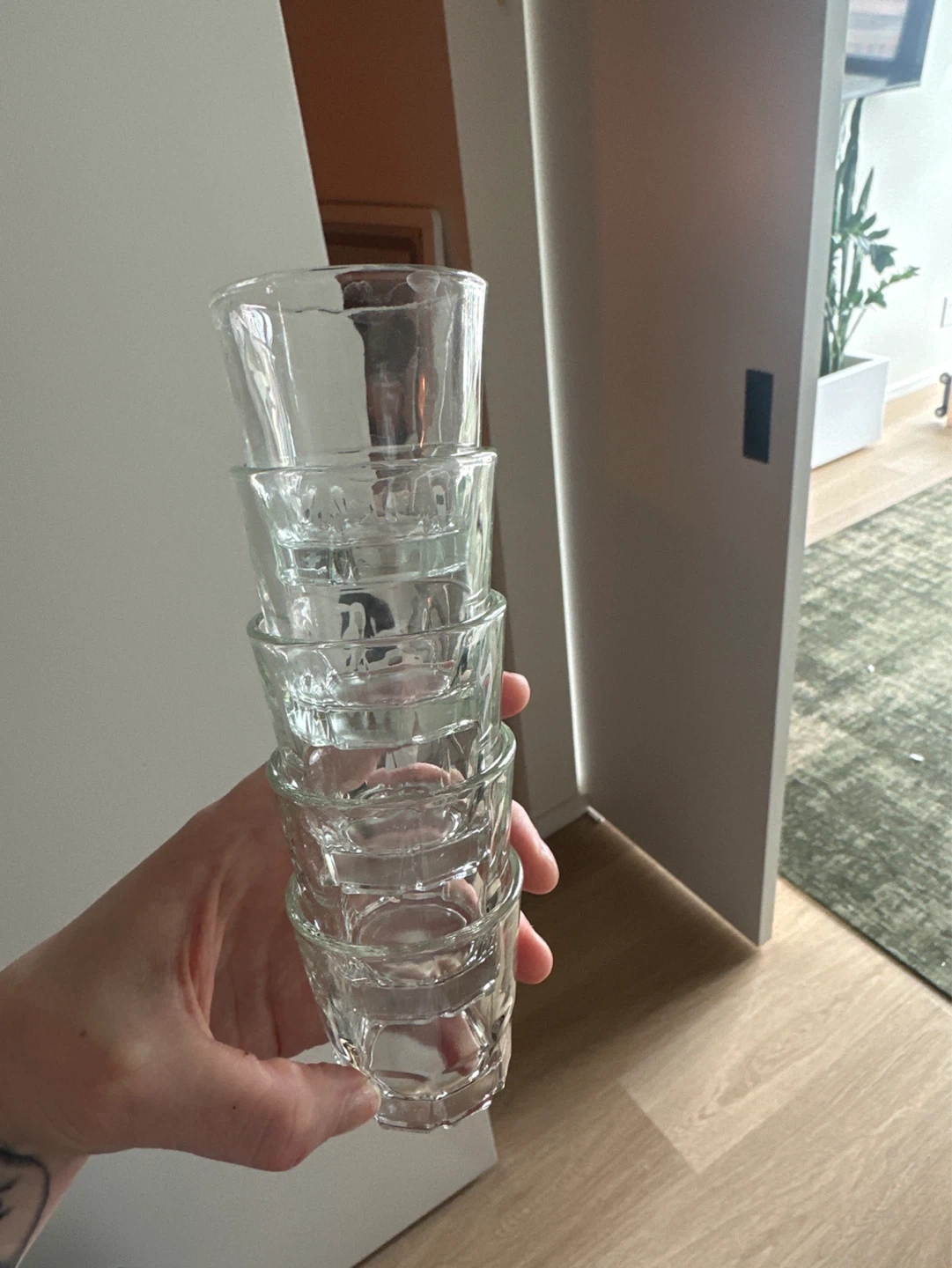 Set of 5 Clear Glass Shot Glasses
