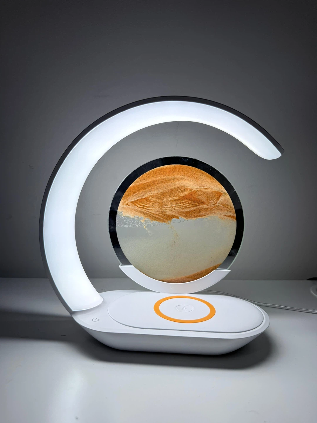 Moving Sand Art Lamp with Wireless Charger
