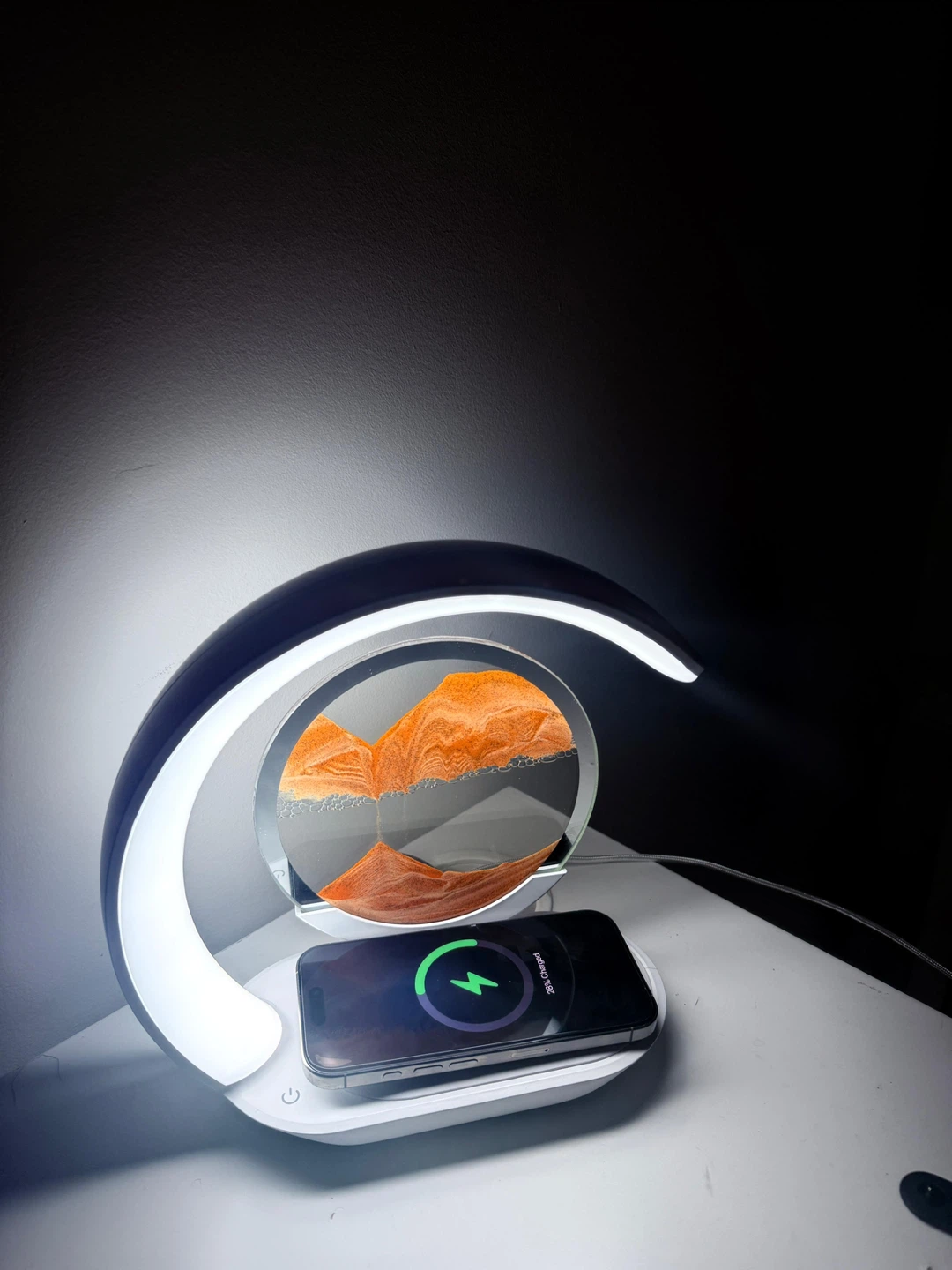 Moving Sand Art Lamp with Wireless Charger - photo 4