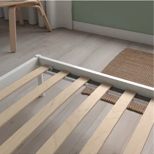 IKEA Vevelstad King bed frame — white metal, like new