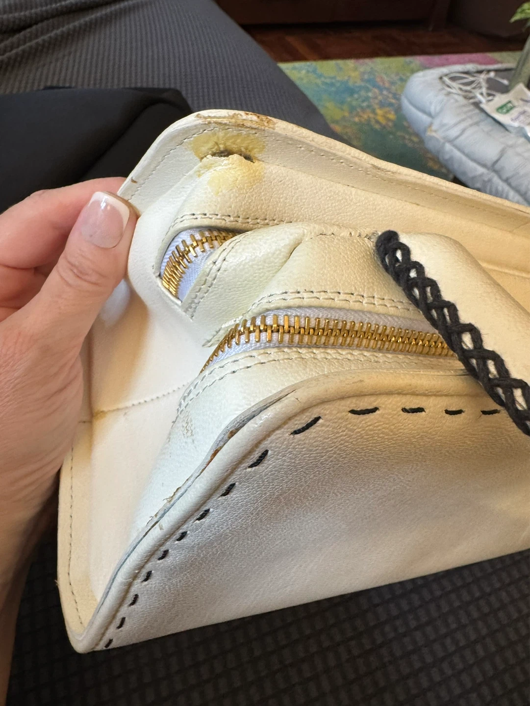 Designer White Leather Satchel Handbag - photo 4