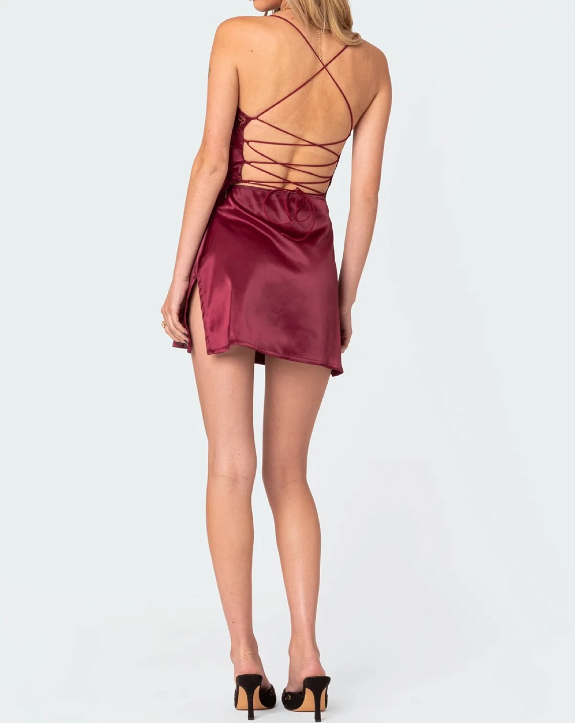 Edikted - BNWT Lace Trim Satin Mini Dress - photo 2