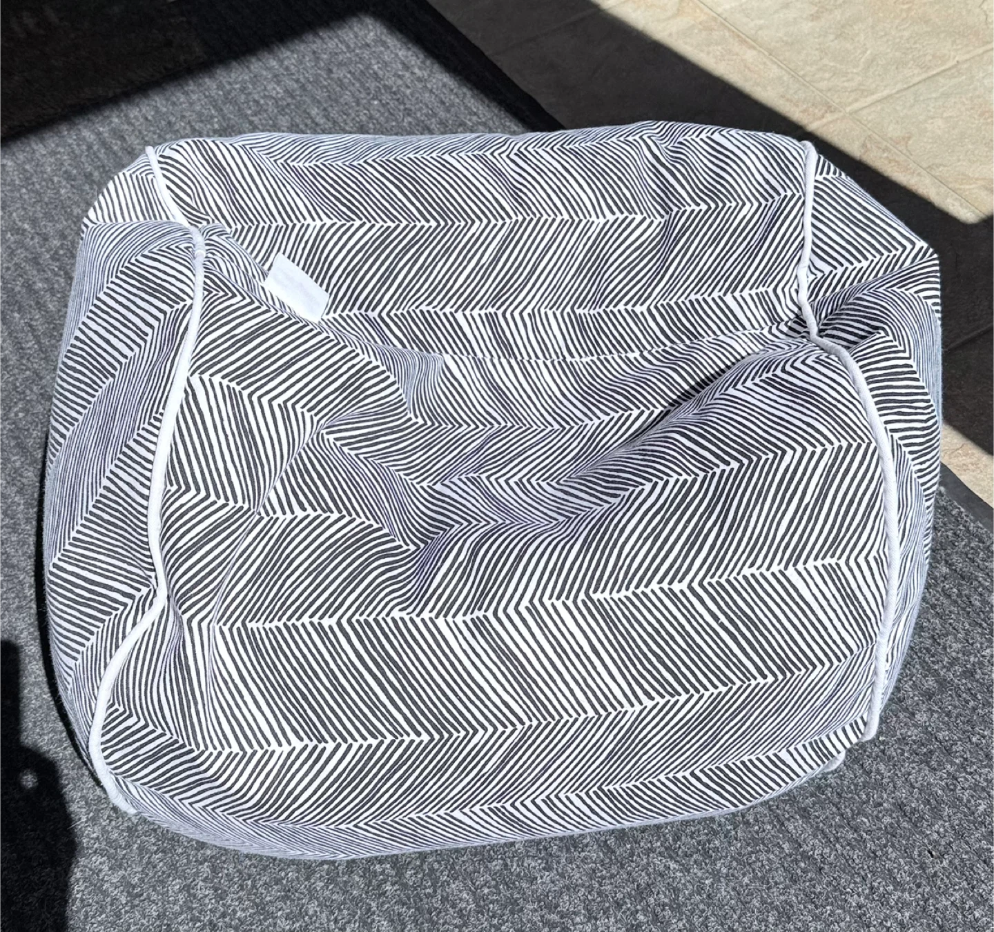 Bean Bag Chair Ottoman Black & White Pattern - photo 2