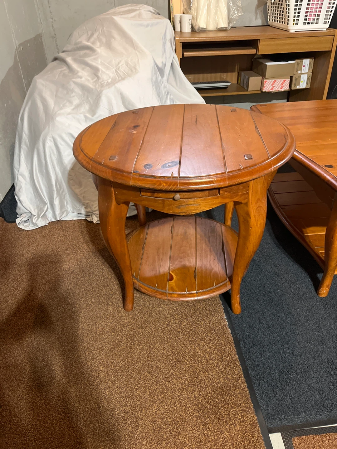 Set of 3 solid wood tables - photo 2
