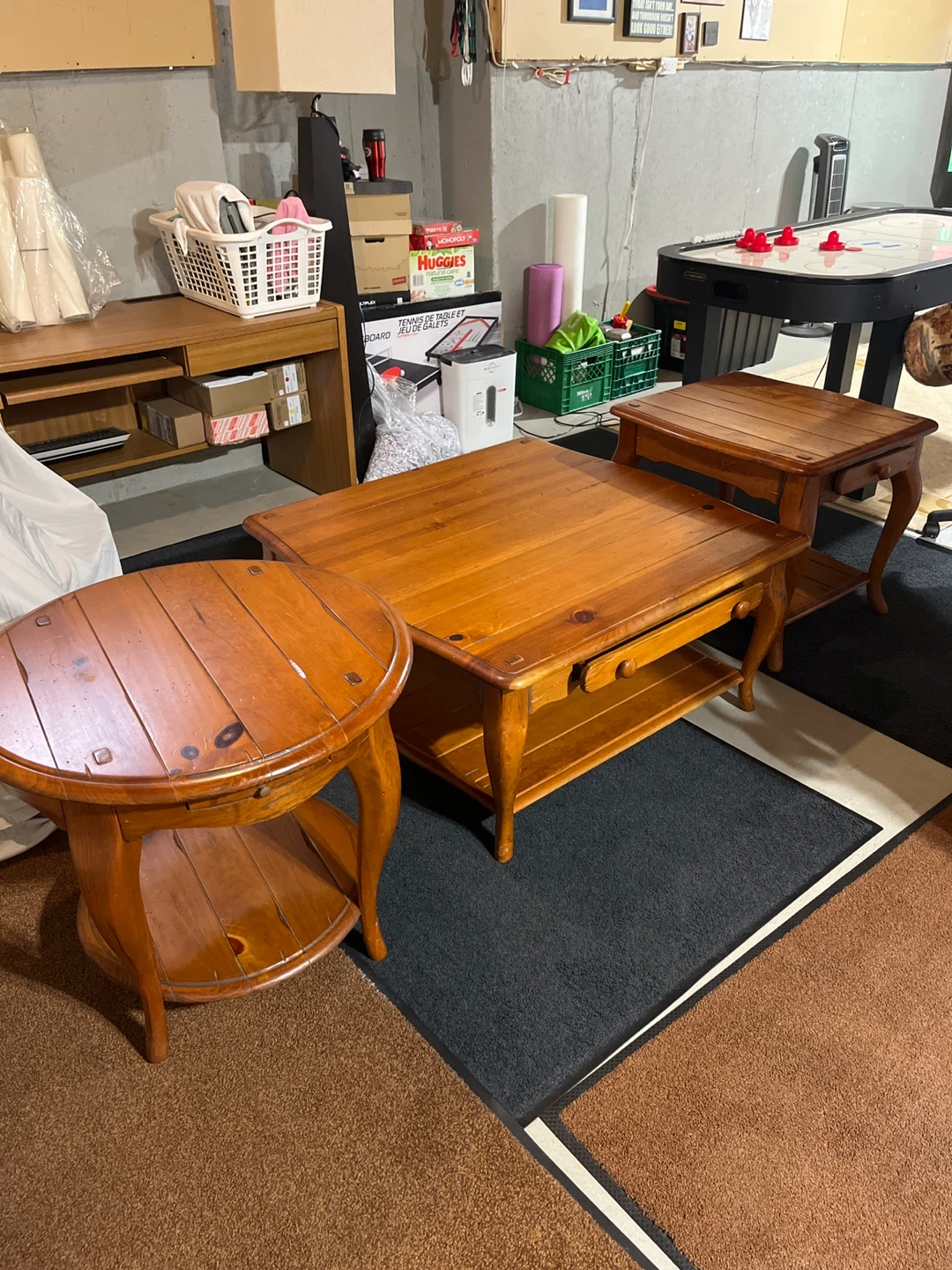 Set of 3 solid wood tables - photo 5