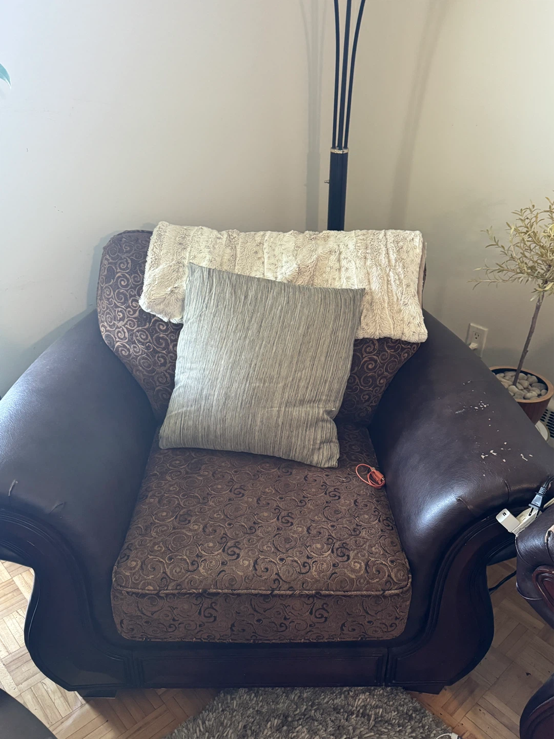 Brown Sofa and Matching Armchair Set - photo 2